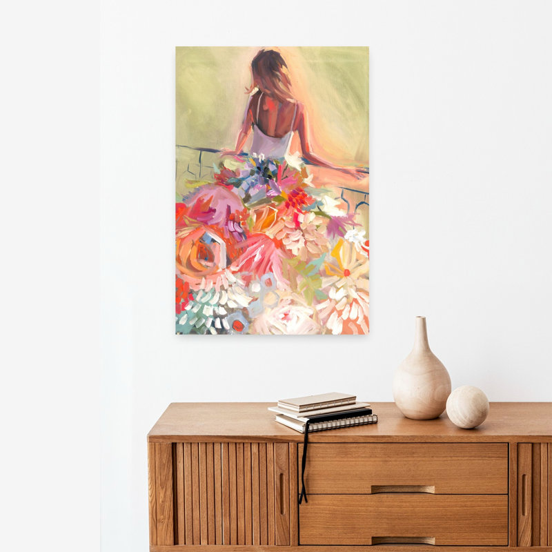Flower Dress Modern Contemporary Flower Wall Art Print, 60.96cm H x 40.64cm W