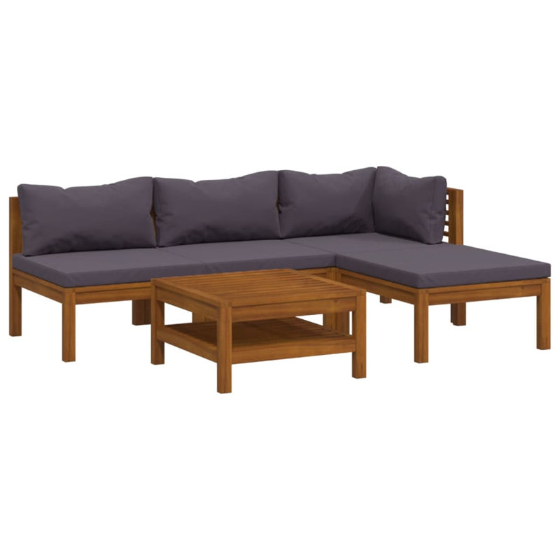 Mobilier de patio en bois gris foncé, Grey