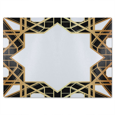 Art Deco Star Border Glass Chopping Board