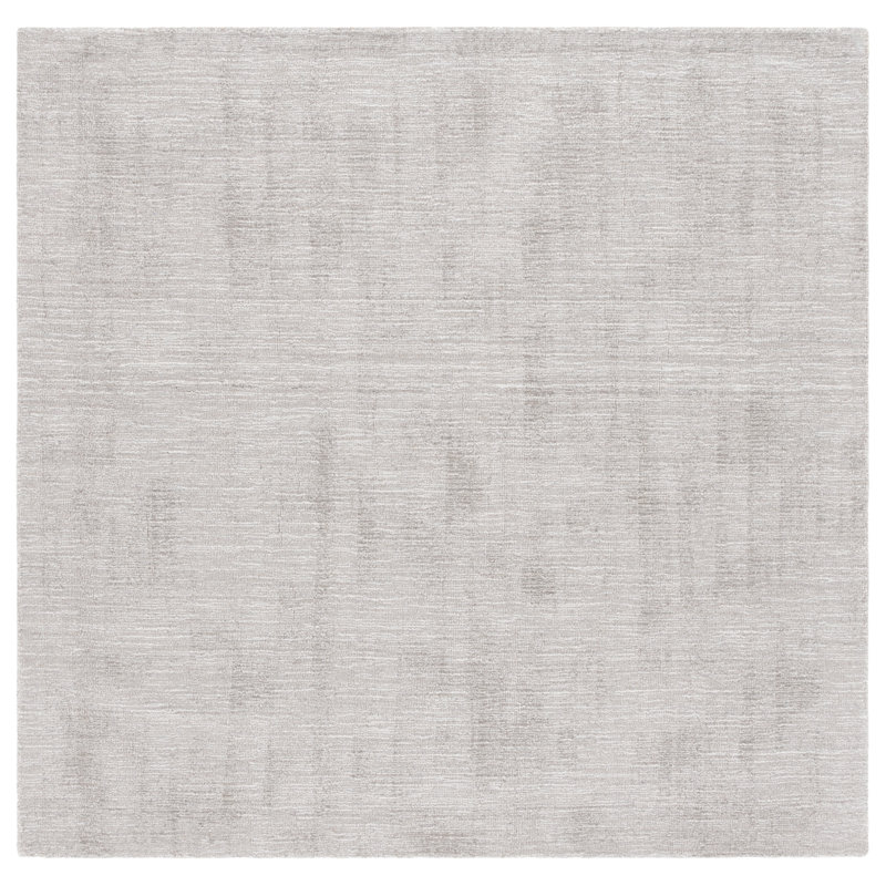 Tapis gris en viscose / polyester / laine tissé à la main Nieberg, Carré 6 pi