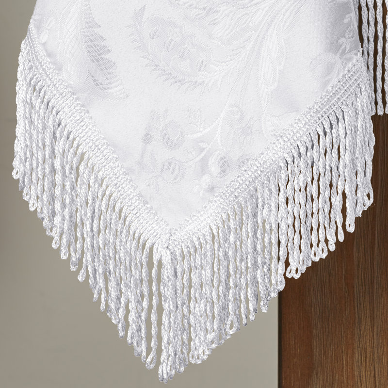 Nappe damassé design Rockport, l 120 po x L 60 po, Blanc