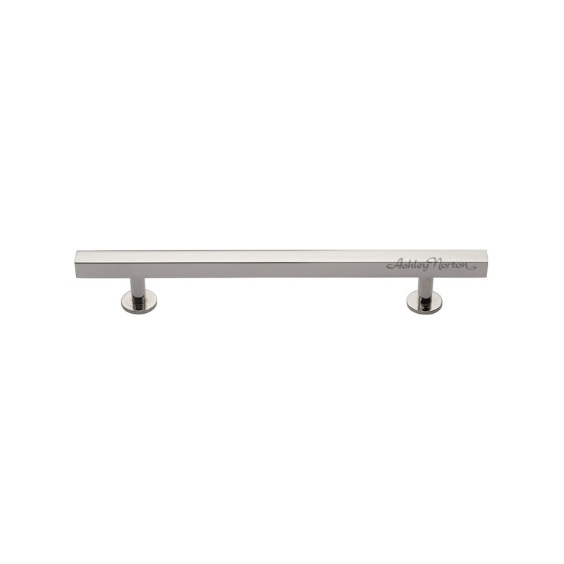 Poignée d'armoire carrée à profil carré, Nickel poli, 6"