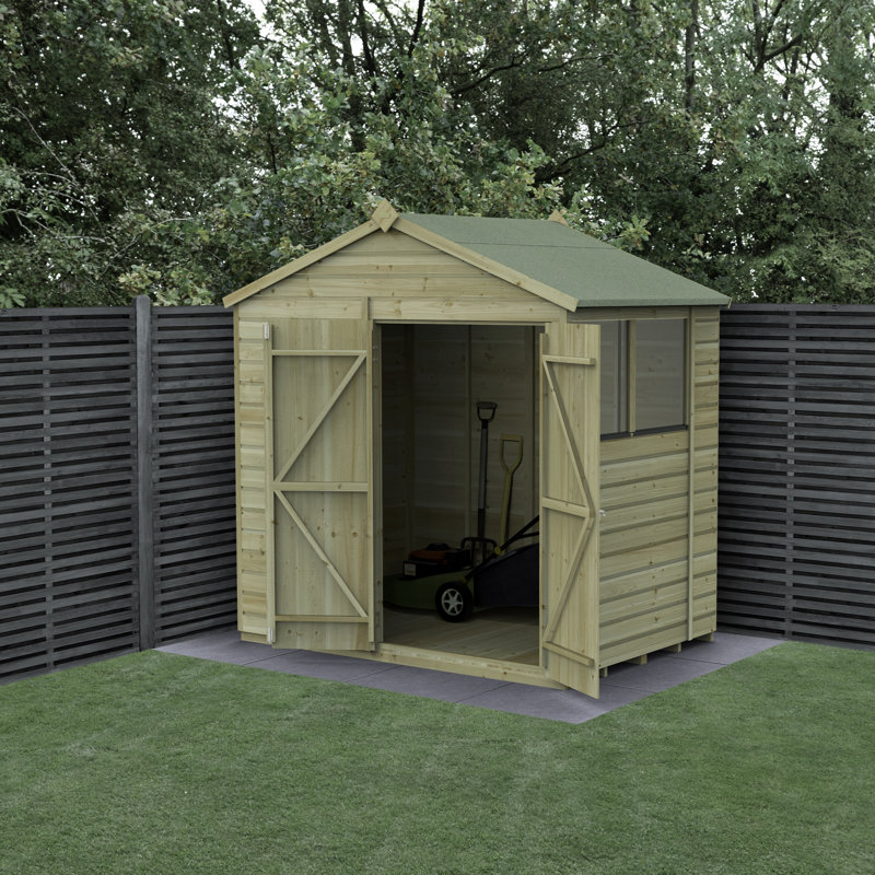 Beckwood 7 ft. 10 in. W x 7 ft. 6 in. D Solid Wood Apex Garden Shed