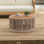 Ensemble de table industrielle rustique de 2, table basse et table d'appoint avec motif en corde tissée, ensemble de table moderne et fonctionnel pour le salon et la maison - corde beige-1043680734
