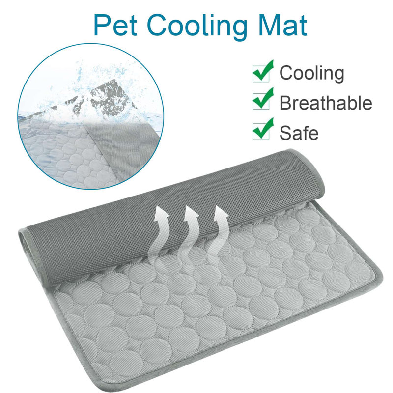Coussin de refroidissement pour chien, H 0,4 po x l 21,3 po x P 26,9 po, Gris