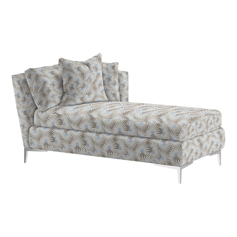 Aiden Chaise Lounge, Right Hand Facing, Polished Stainless, Perigold Ishi Chai