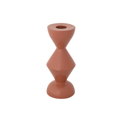 Porte-bougie en aluminium et bois récupéré