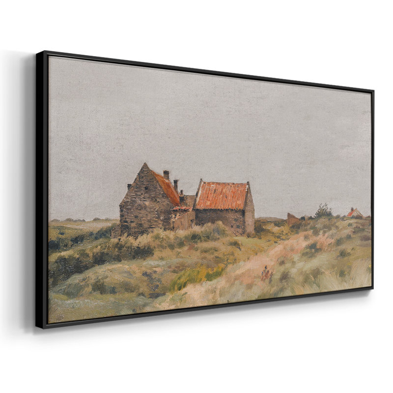 Série paysage - MCXLVI - Toile tendue avec châssis encadré - Prêt à être accroché, H 21 po x l 41 po, Noir