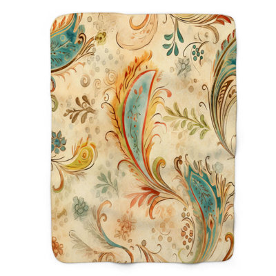 Paisley Design - Couverture sherpa de qualité supérieure 1 pièce