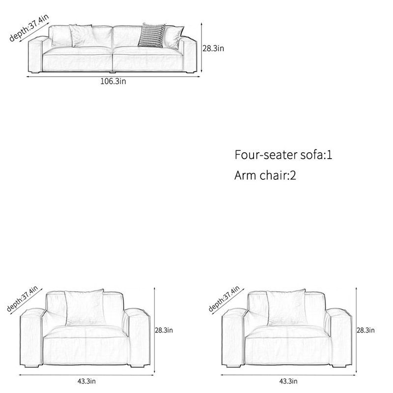 Simple modern business reception sofa set