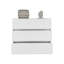 Commode Maldus, trois tiroirs, finition blanche