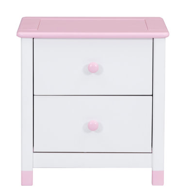 Charming Wooden Nightstand for Kids with Dual Drawers, Enhancing Bedroom Organization