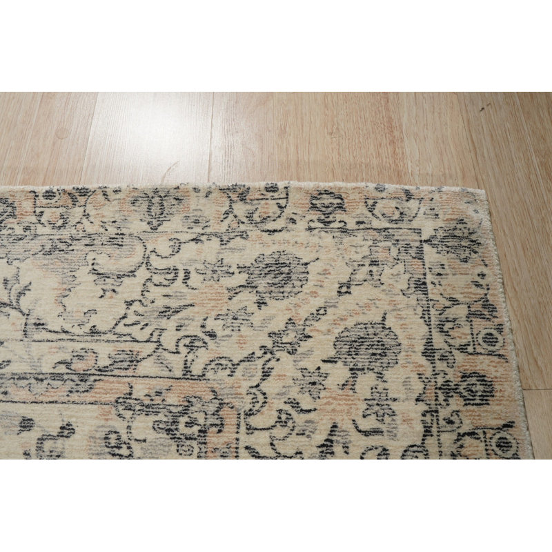Tapis ivoire ivoire en laine noué à la main, 8 pi x 10 pi