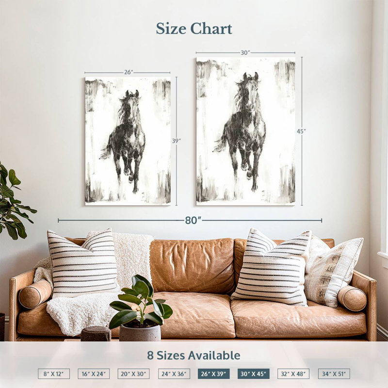 Brampt Rustic Black Stallion I, 39" H x 26" W