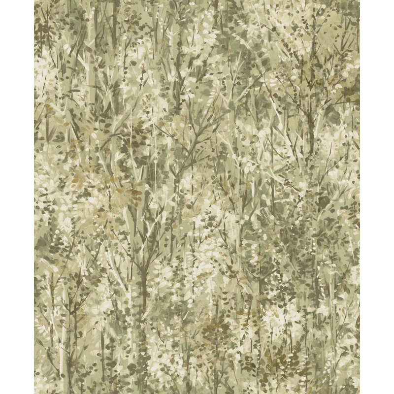 Rouleau de papier peint floral L 33 pi x l 21 po Floral, Vert