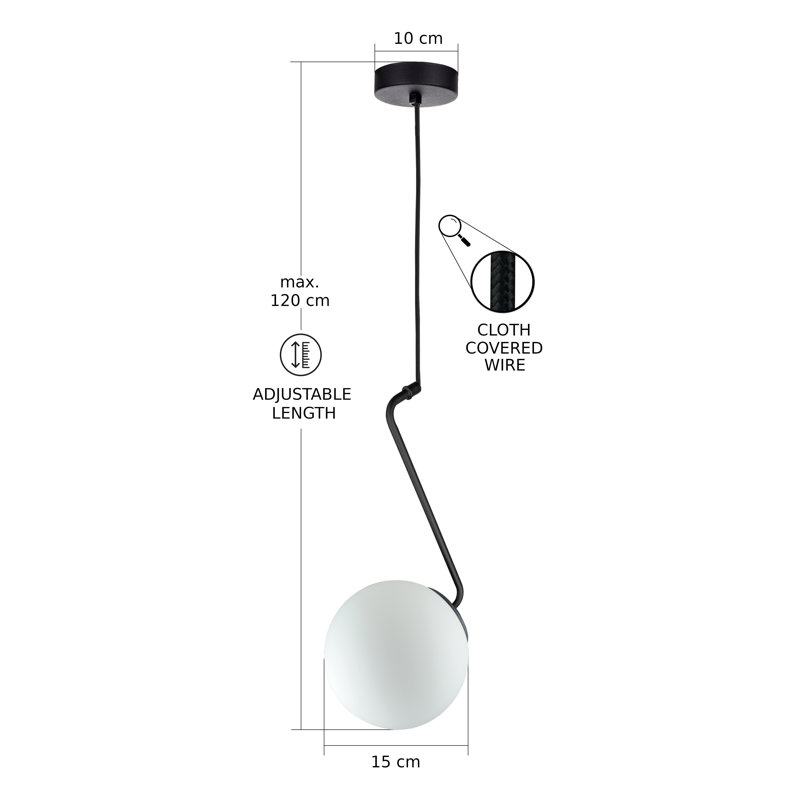 Suniya - Light Matte Black Unique/Statement Pendant, 1