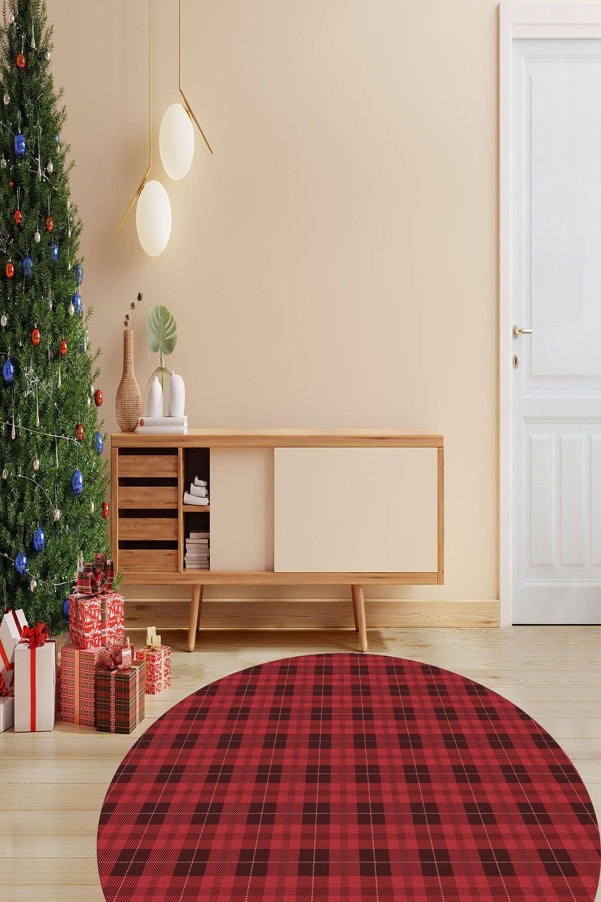 The Holiday Aisle® Christmas Red Round Rug - Wayfair Canada