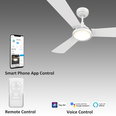 Ventilateur de plafond à moteur à courant continu de 52 po  avec lumières DEL et télécommande