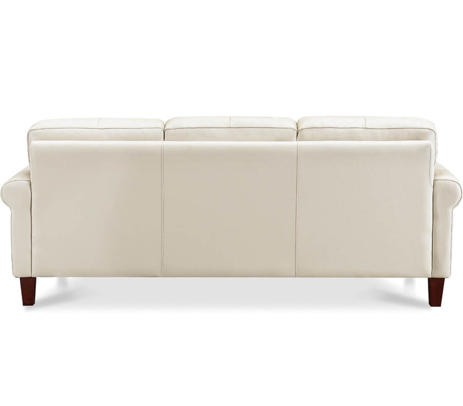 Maybell 80" Genuine Leather Sofa, Maybell Cream Genuine Leather