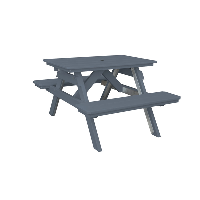 Table de pique-nique rectangulaire, Gris foncé, L 44 po x L 60 po