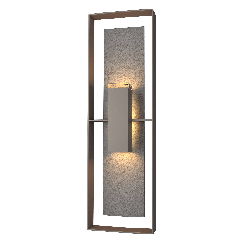Applique murale d'extérieur encastrée Shadow Box, Fumée noire côtière, Fer naturel