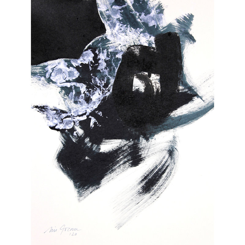 La figure en mouvement # 2 par Simona Gocan - Peinture, 20" H x 16" W, Papier avec cadre noir