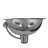 Nantucket Sinks 13'' Polished Stainless Steel Circular Bathroom Sink with Overflow