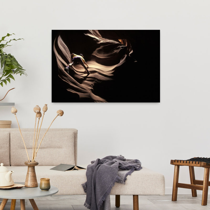 Art mural contemporain, "Rock Climbing Canyon", H 24 po x l 36 po