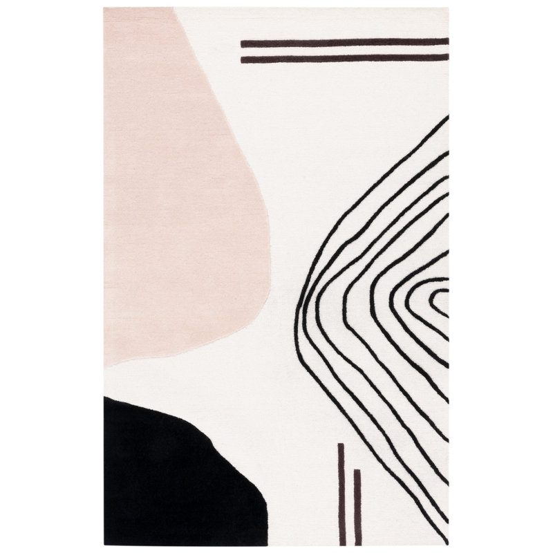Arabelle Handmade Tufted Wool Ivory/Blush Rug, Rectangle 9' x 12'