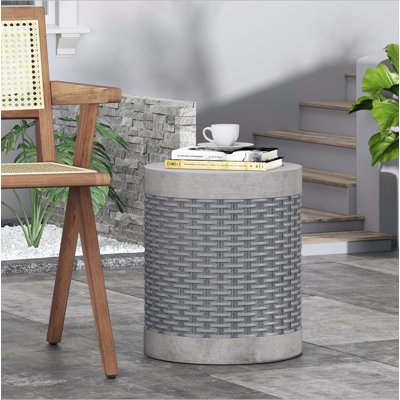 Table d'appoint d'extérieur ronde en béton