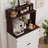 Farmhouse Bar Cabinet With Storage, Coffee Station Cabinet With 5 Hooks, Small Coffee Bar For Kitchen & Living Room, Antique White-473562345