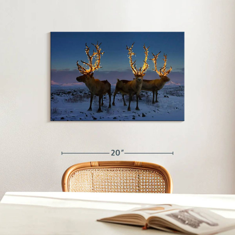 Brampt Illuminated Reindeers, 16" H x 24" W