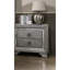 Table de chevet moderne en bois massif gris avec 2 tiroirs et 2 miroirs d'attraction - trésor de chambre