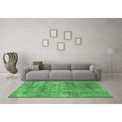 Tapis abstrait vert émeraude lavable à la machine 823