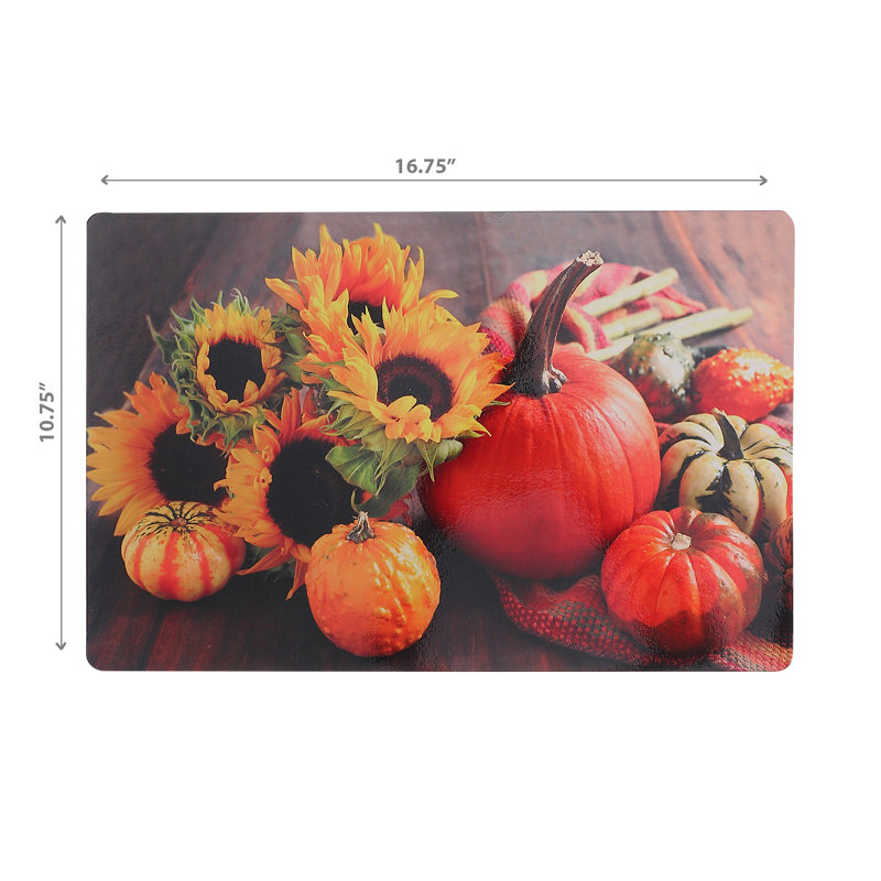 Napperon en plastique citrouille tournesol - ensemble de 12