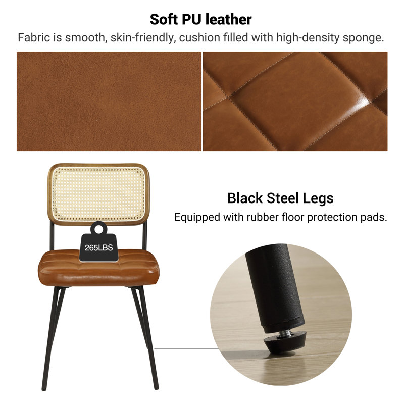 Bodnar Upholstered Dining Chair, Brown Performance 