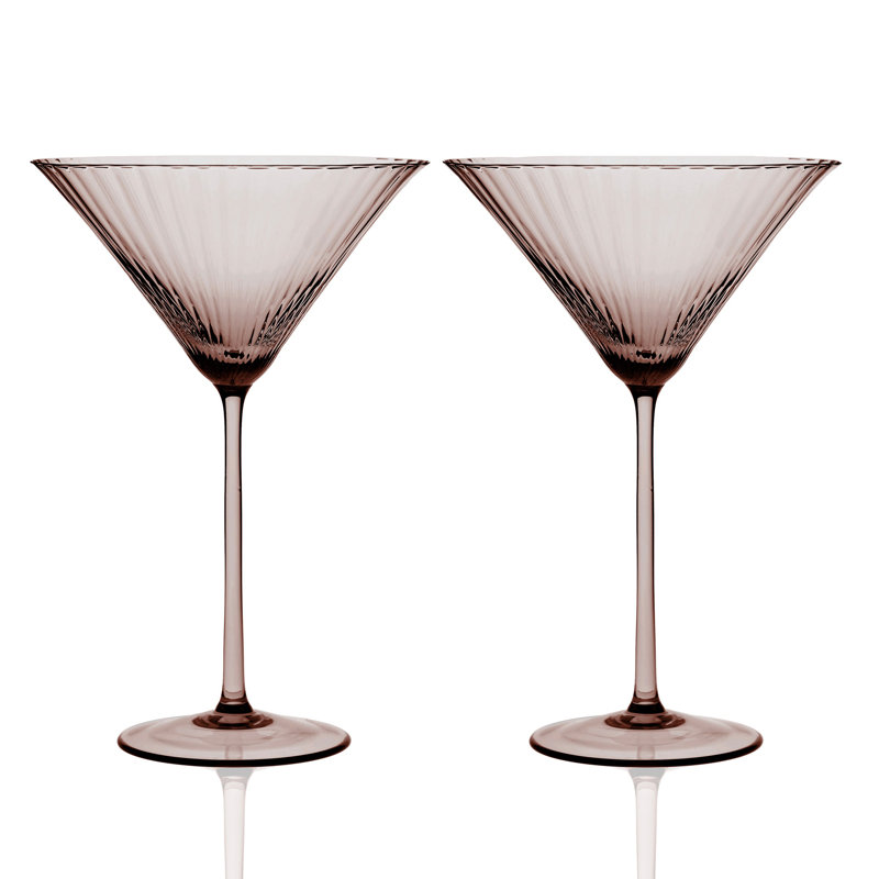Quinn Handmade Crystal Martini Glass, Mocha