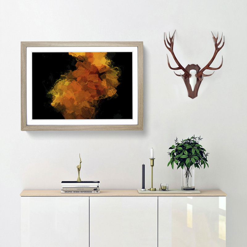 Time of Night in Abstract - Picture Frame Painting Print, Oak, 40cm H x 60cm W x 2cm D