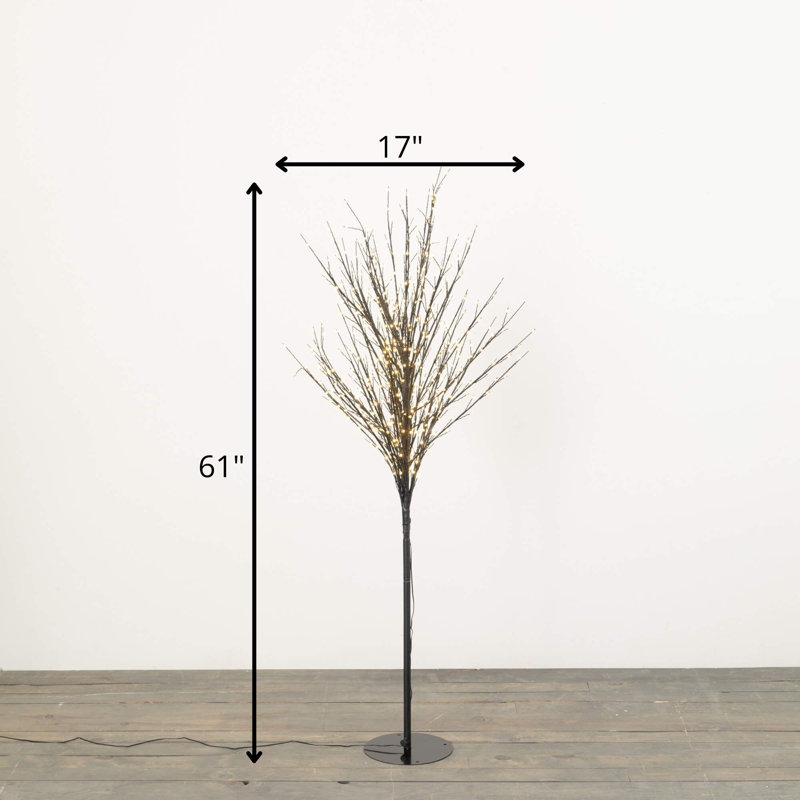 5'1" Christmas Black Lighted Outdoor Tree