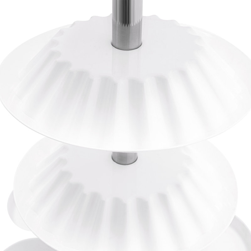 Présentoir à 5 niveaux pour chariot à roulettes, Blanc