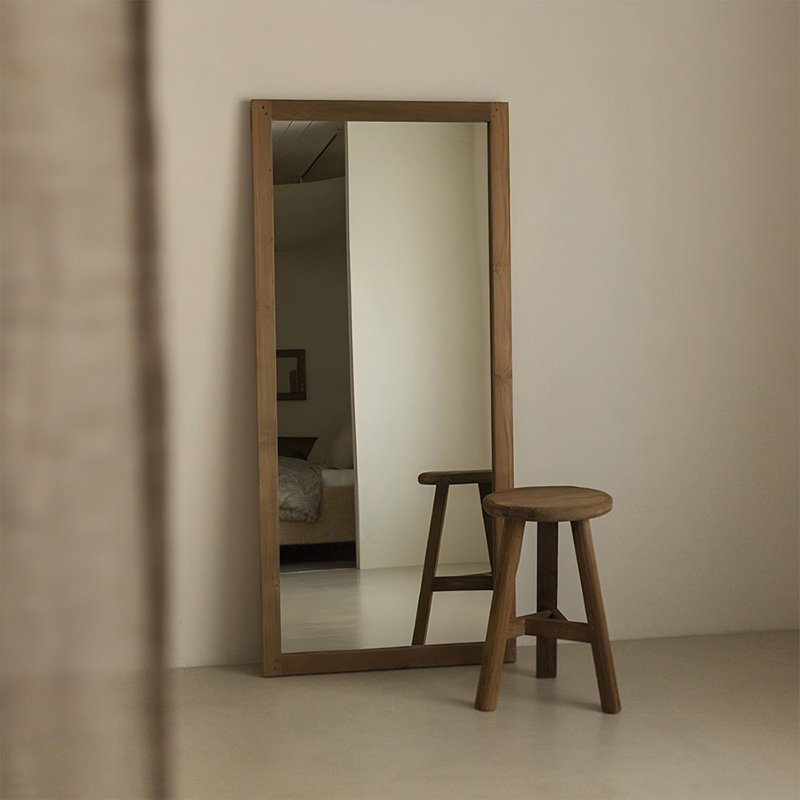 Miroir pleine grandeur rectangulaire en bois massif