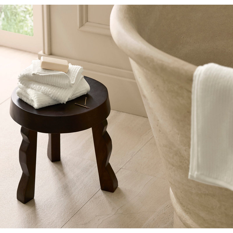 Turkish Ribbed Ribbed Washcloth Set, Cream