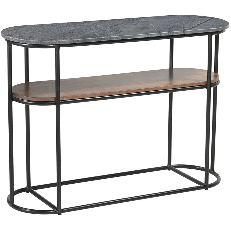 Anjanet 112cm Console Table, Grey/Medium Wood, Black