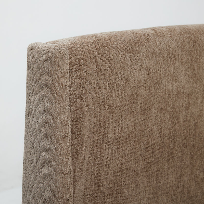Lit plateforme tapissier avec 4 tiroirs Braya, Grand, Taupe