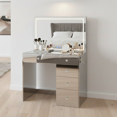 Coiffeuse compacte avec miroir à DEL Boahaus Irina
