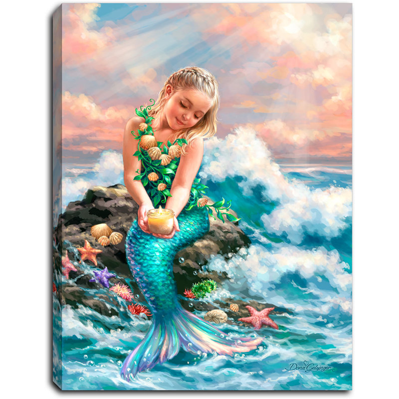 Grovetown - Mermaid Princess - Toile de fond avec mini chevalet 8 x 6