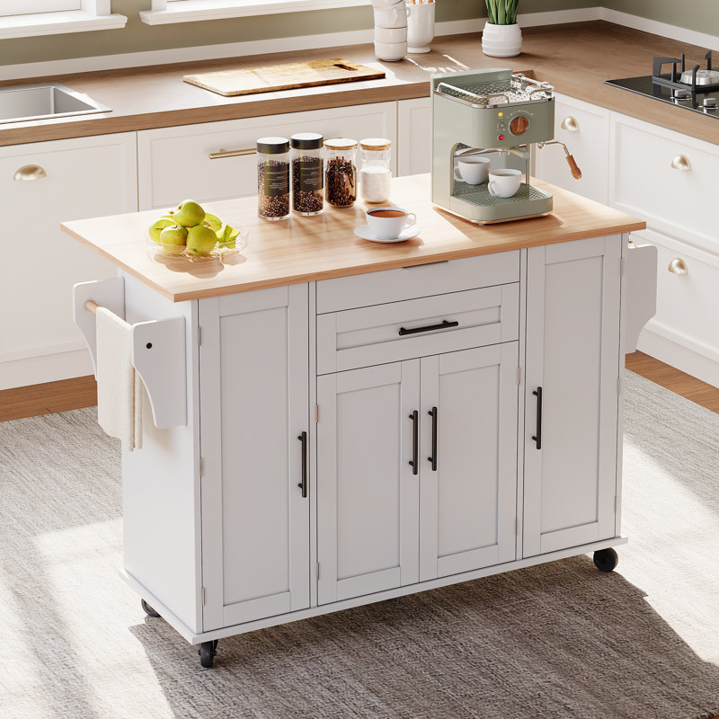 92 cm W Kitchen Island with Top, White
