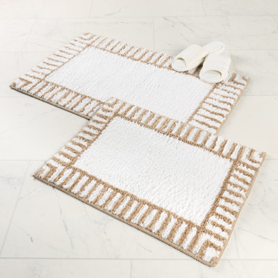Ensemble de 2 tapis de salle de bain à poils longs Inaya