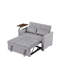 Lit en velours gris - table d'appoint et structure en bois massif avec table, conception moderne, se transforme facilement en lit, positions de confort multiples, qualité pratique et durable