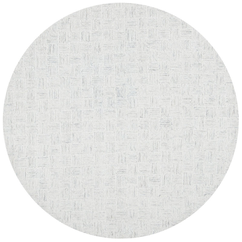 Tapis en laine et en coton touffeté à la main Maebel, Rond 3 pi